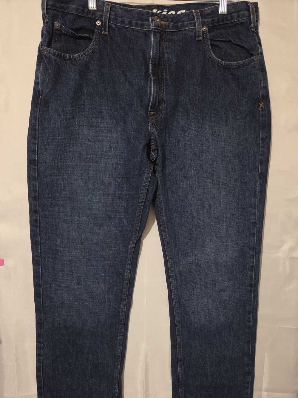 Dickies Men's Straight Jeans in Dark Blue Denim. 36 X 34